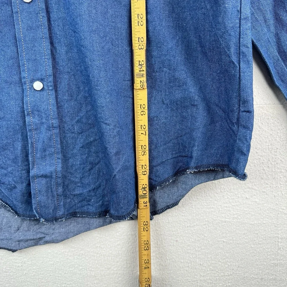 Vtg Wrangler Western Denim Pearl Snap Men's Large Embroidered Speed‎ Limit